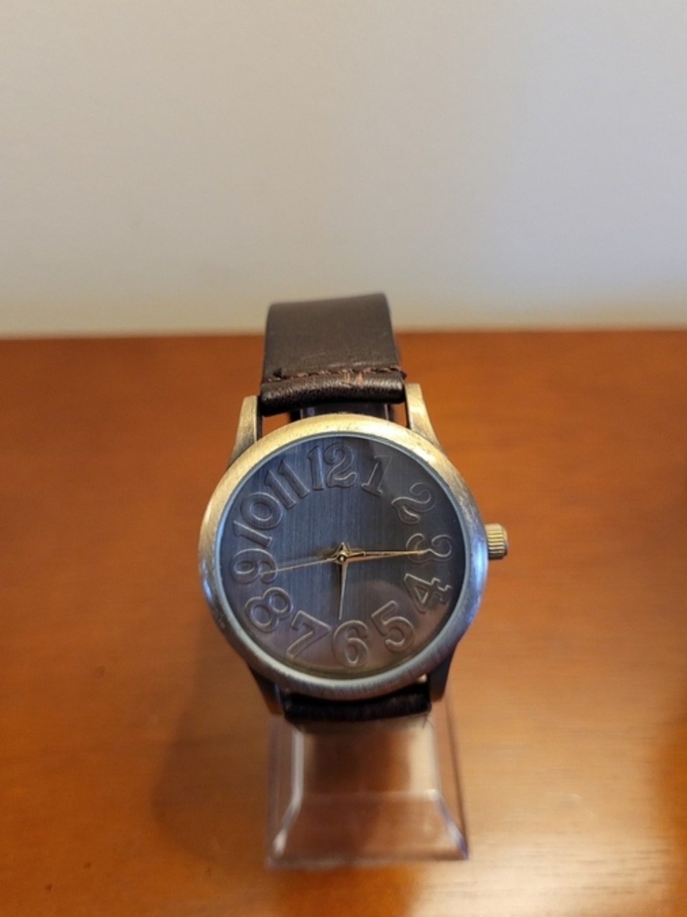 Men's Brown Leather Strap Analog Watch - Brown Dial